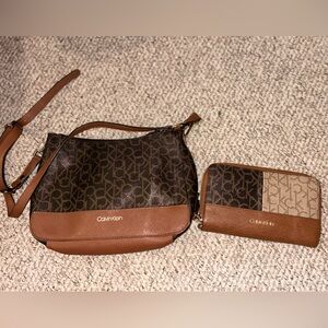 Calvin Klein monogram crossbody bag & matching wallet